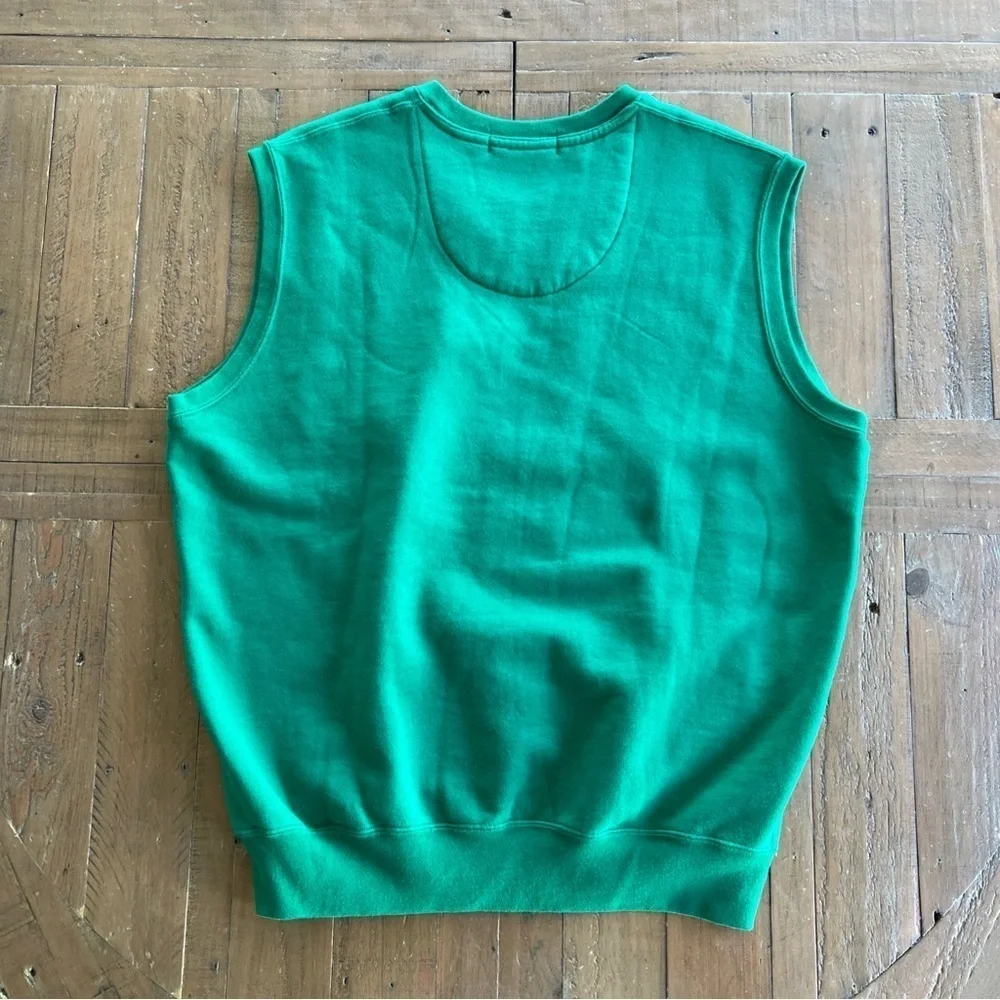 Ralph Lauren Polo Golf Green cotton Vest y2k Vintage Crest Logo Medium Preppy